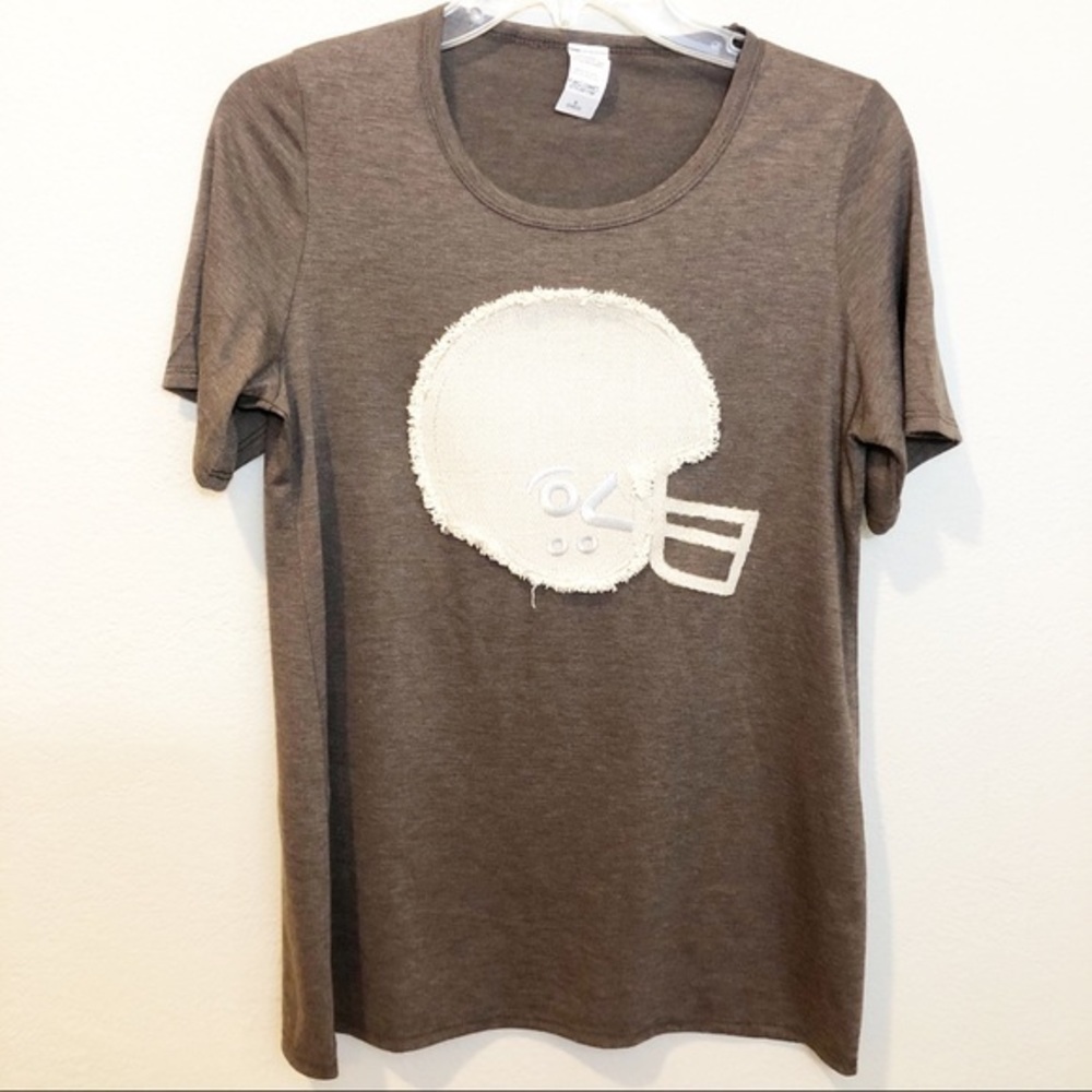 Boutique Applique Football Helmet Tee NWOT